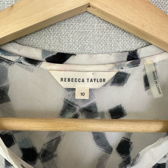 Rebecca Taylor 100% Silk Blouse Size 10 Sleeveless Grey - Picture 6 of 9